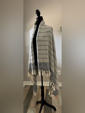 PESHTEMANIA TURKISH THROW BLANKET W/ FRINGE 100% COTTON 38”x66” Comfy Cozy